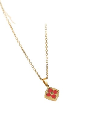 小众四叶花项链A073