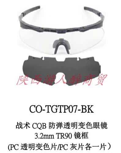 【醉喵】CASP战术CQB变色护目镜太阳镜片战术眼镜含近视内框 - 图0