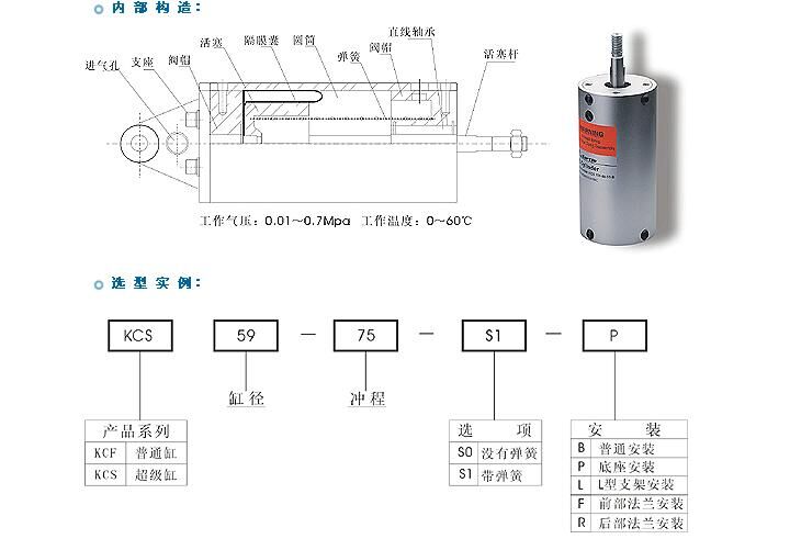 印刷机配件 KCS 100-85-S1-P-SP 超低摩擦气缸 膜片气缸 Kortis - 图2