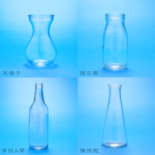复古手工创意家居玻璃花瓶饰品麻绳田园风客厅卧室水培瓶子锥形圆 - 图0
