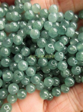 保真5mm浅蓝色小圆珠危料天然A货翡翠玉20001-72蓝水珠散H24
