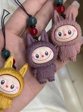 檀木木雕拉布布饰品可爱