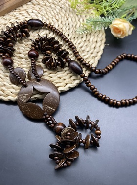 necklace木民族风长项链棉麻风