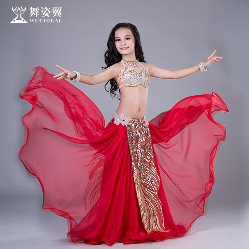 舞姿翼 少儿肚皮舞2017新款儿童鼓舞融合表演服舞蹈服秋冬款RT182 - 图0