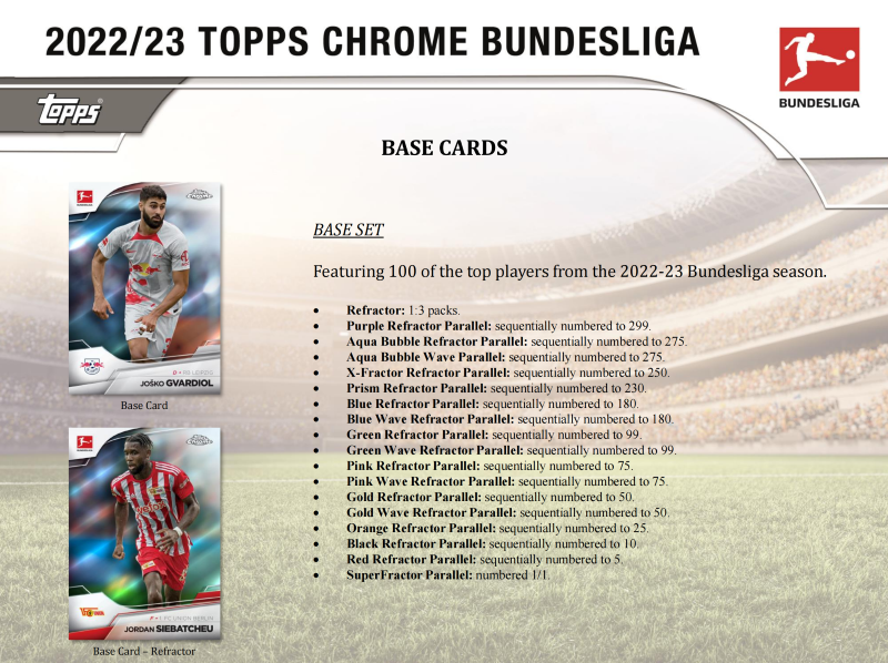 2022/23 TOPPS BUNDESLIGA CHROME TC德甲CHROME HOBBY球星卡盒卡-图2