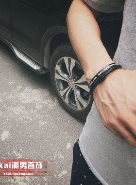 黑色牛皮磁卡扣首饰品个性简约