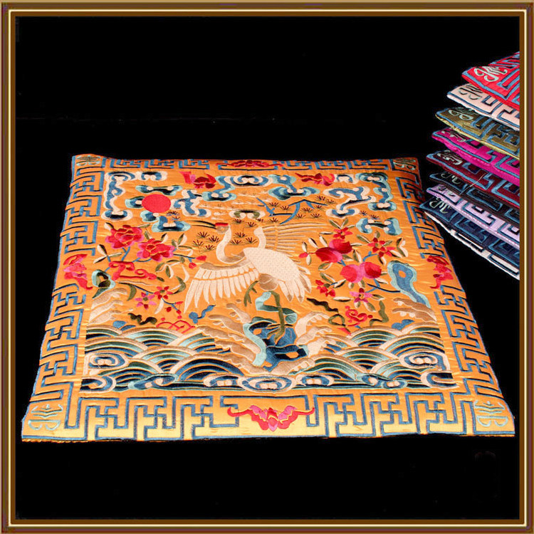 中国式民族风布艺椅垫古典绣花坐垫贵州风情整片绣鹤座垫太师椅垫,淘宝优惠券,粉丝福利购,淘宝优惠卷