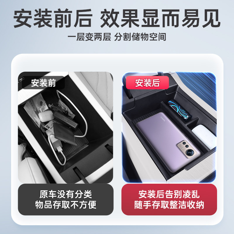 适用于智己LS6扶手箱储物盒2026新款中控下汽车内饰改装配件用品