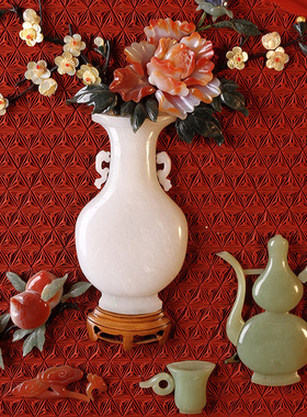 扬州漆器厂雕漆嵌玉大扇形台屏结婚生日乔迁商务办公家居礼品摆件