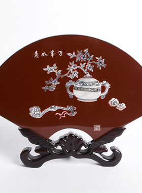 扇形生日商务工艺品扬州漆器厂