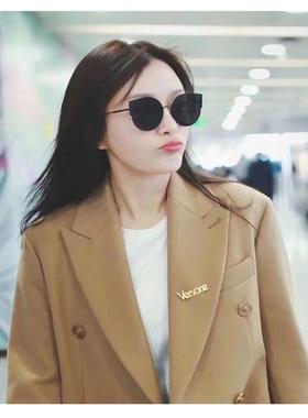 秦岚古力娜扎赖雨濛同款绿色墨镜