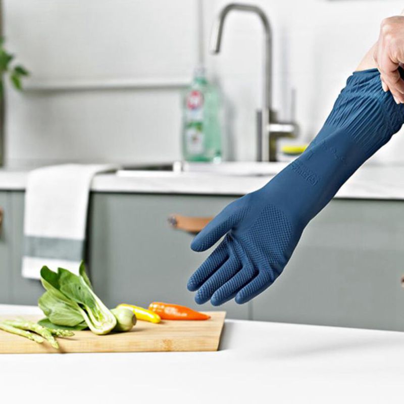 韩国进口ins长款家务清洁橡胶乳胶手套KOMAX洗衣洗碗胶皮手套厨房 - 图0