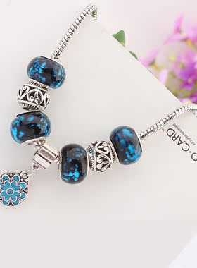 民族风钱袋蓝色短款饰品项链