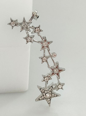 彩衣阁时尚个性酷女款星星群耳钉耳轮廓耳环金属朋克欧美风格耳夹