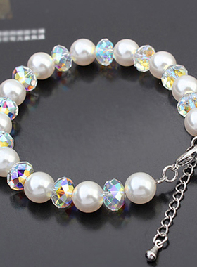 水晶女士日韩风礼物珍珠手链