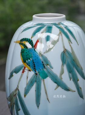 手绘家居装饰品花瓶新中式