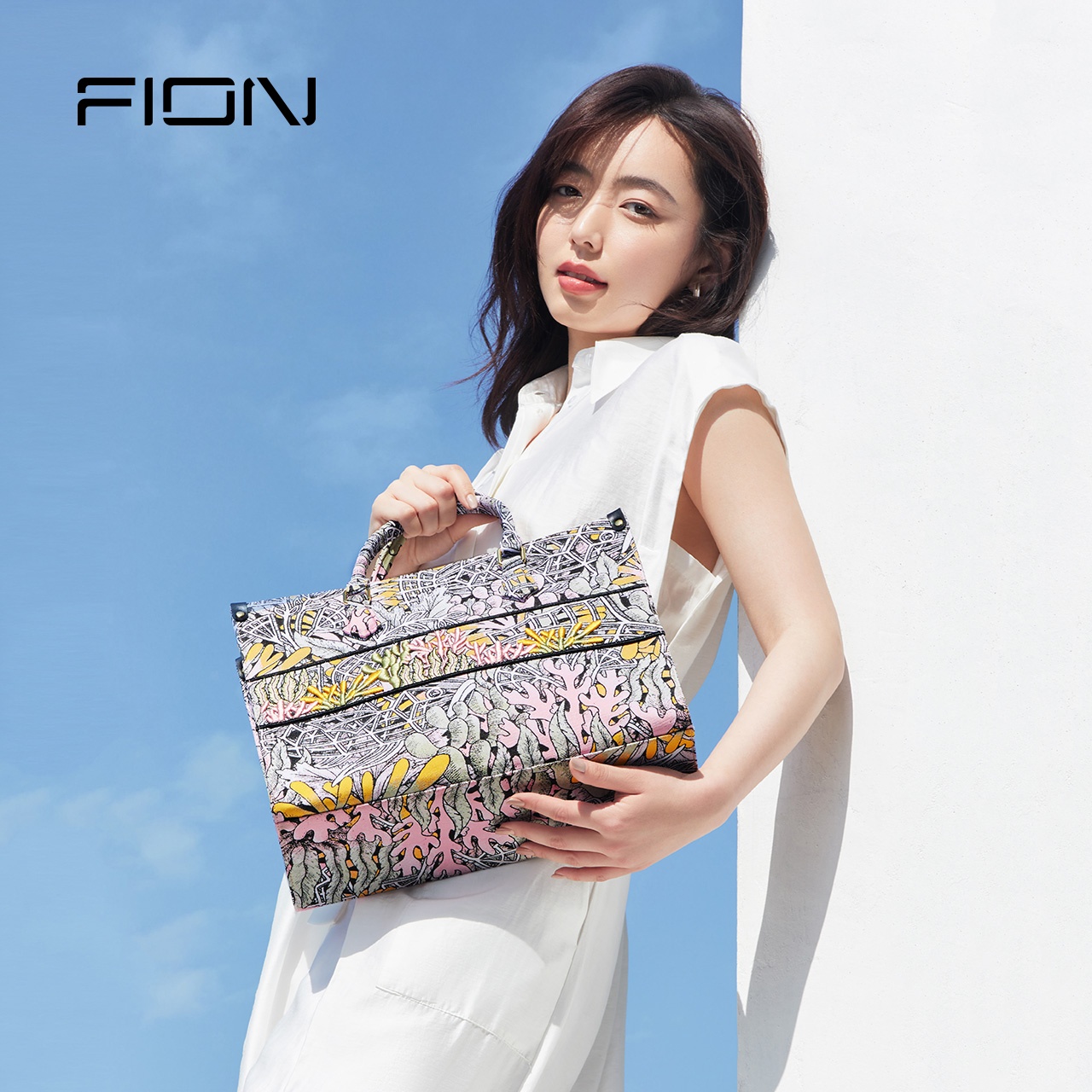 fion /菲安妮大容量油画联名托特包 FION菲安妮托特包