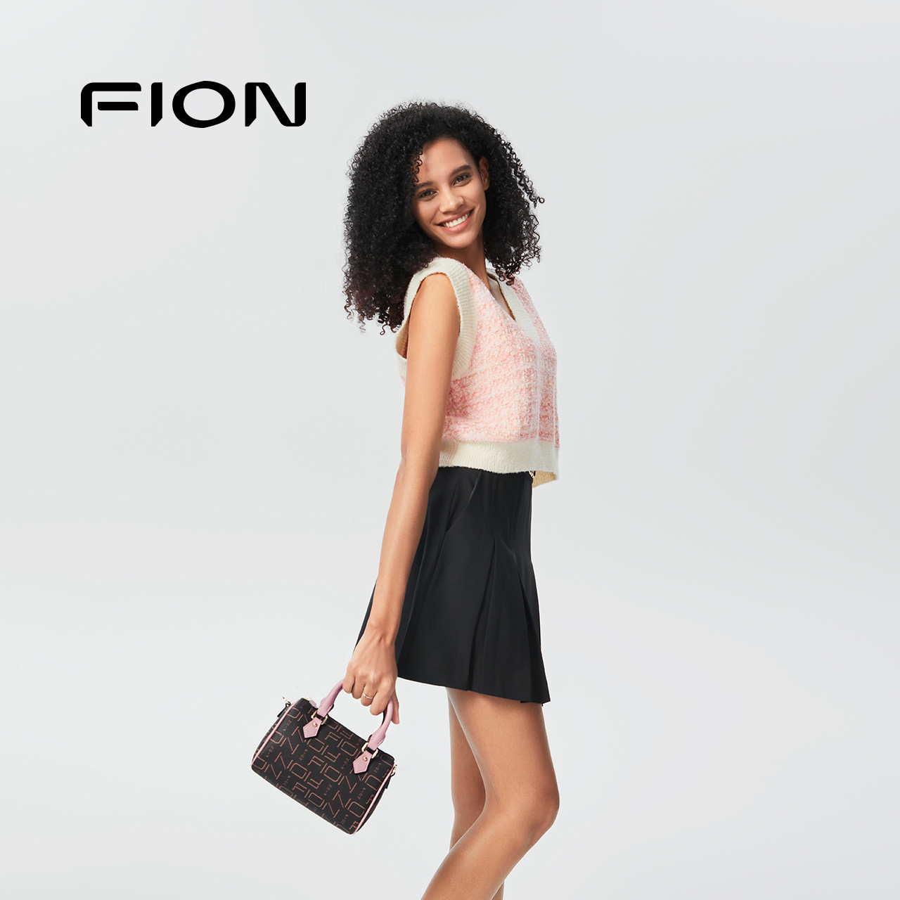 fion /菲安妮小众通勤波士顿手提包 FION菲安妮女士包袋