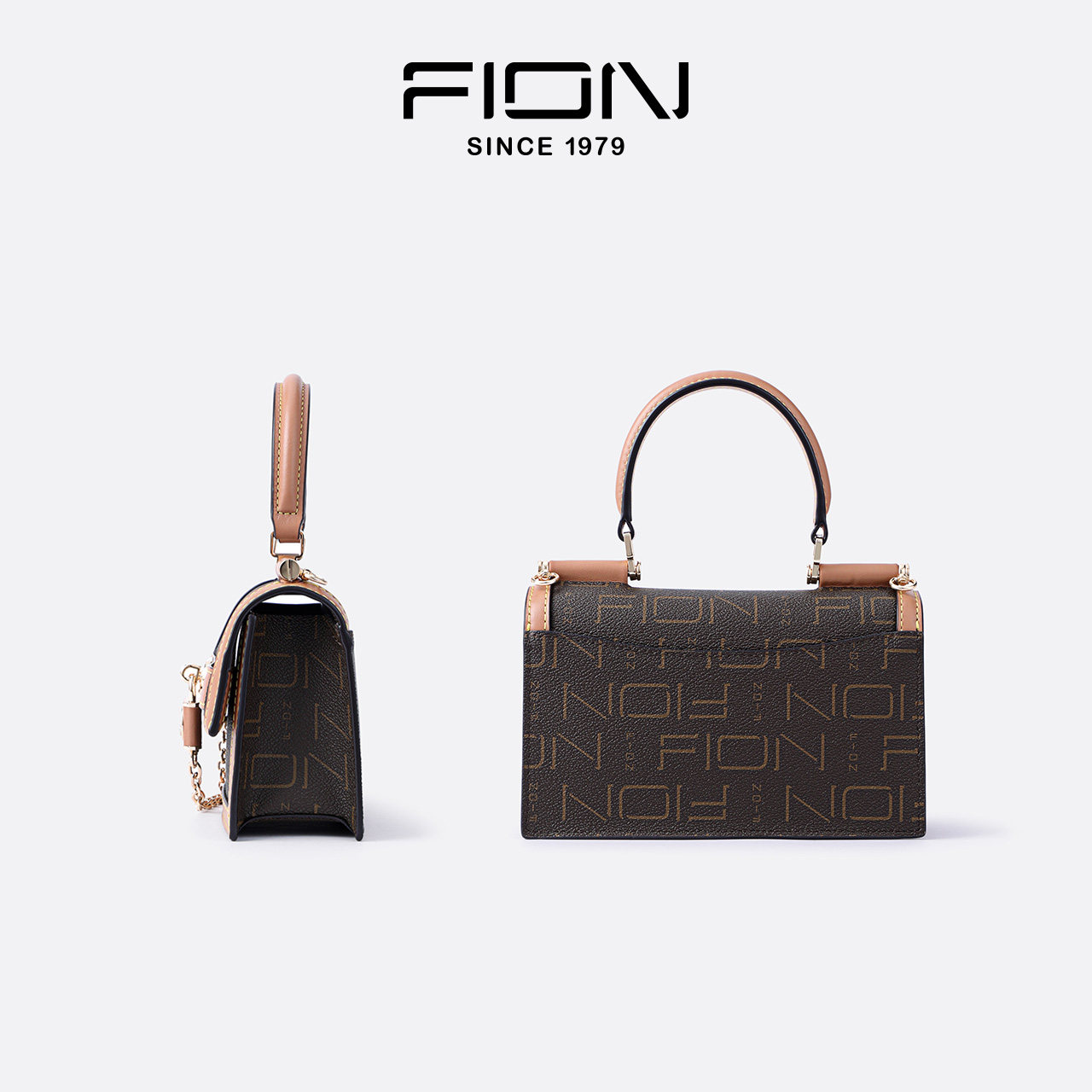 fion /菲安妮老花2023新款波士顿包 FION菲安妮女士包袋