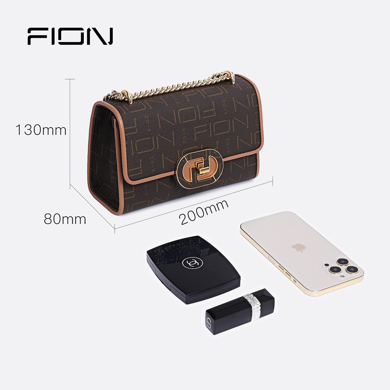 fion /菲安妮盒子包2022新款花窗 FION菲安妮小方包