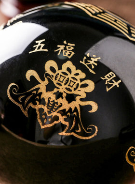 摆件客厅摆件大易兄弟黑曜石祝福