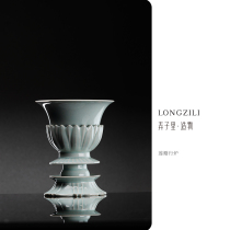 Only 1] Get the son of the blue Botched Lotus Petal Line Furnace Caliber 10 2cm 2cm 12cm Jingdezhen Ceramic incense stove