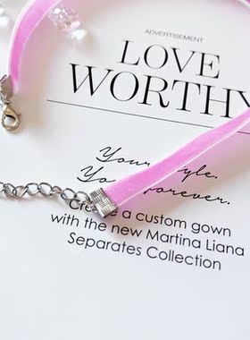 Yolo星球丝绒质感公主项链性感优雅宫廷锁骨链choker复古甜美细链