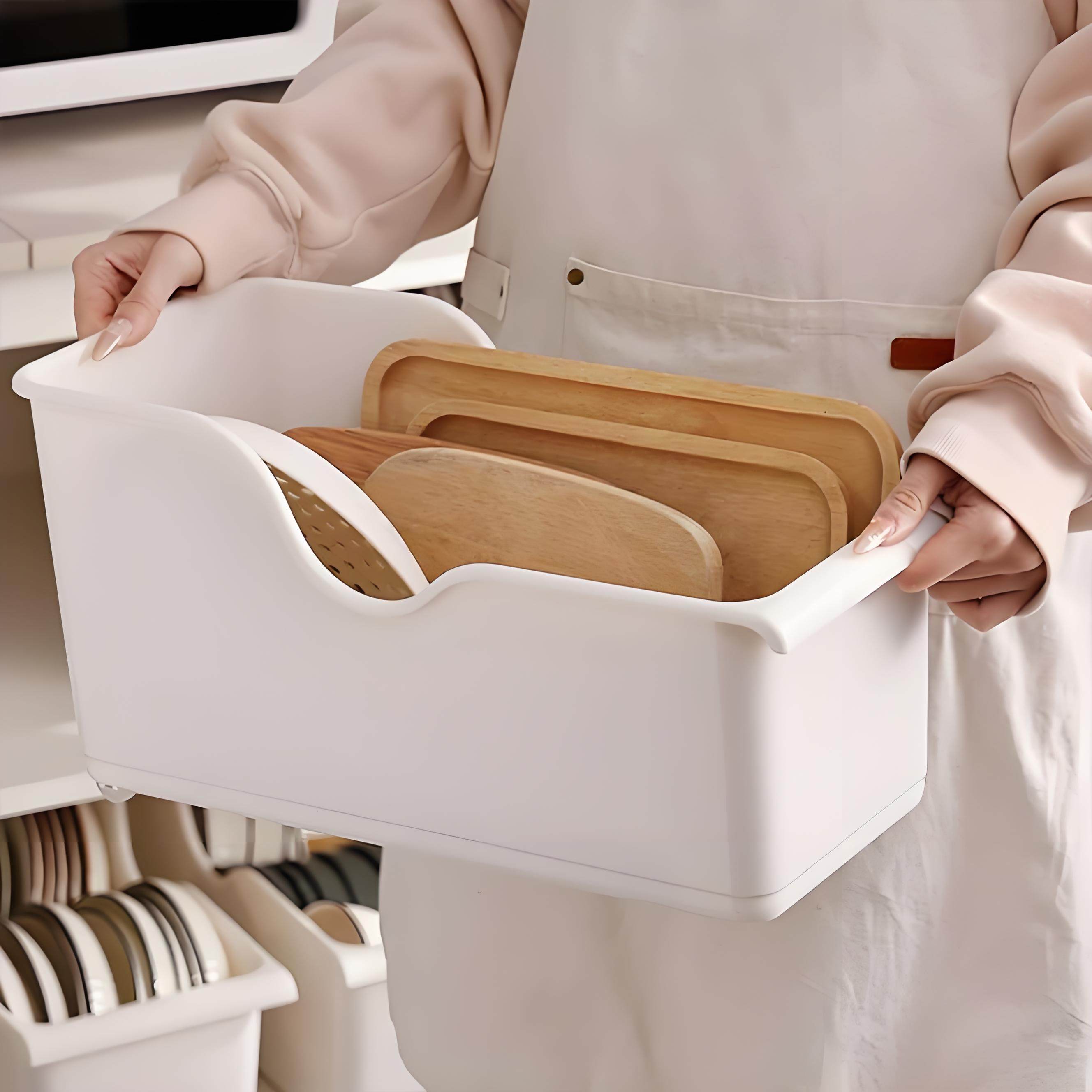 【4个装】橱柜收纳盒日式锅具锅盖杂货调料锅具收纳盒桌面收纳盒,淘宝优惠券,粉丝福利购,淘宝优惠卷