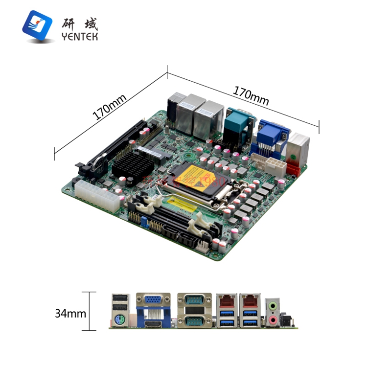 研域工控H510M1工控主板迷你ITX双网口6串台式机电脑主板10/11代 - 图1