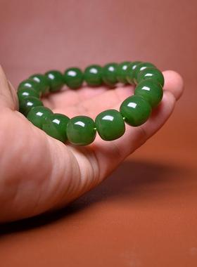 11*12碧玉籽料苹果绿老型珠手串