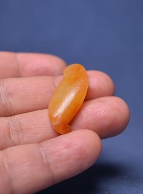 红皮白玉籽料玉叶手牌手串配饰