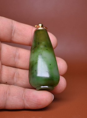 碧玉苹果绿香瓶香道鼻烟壶手把件