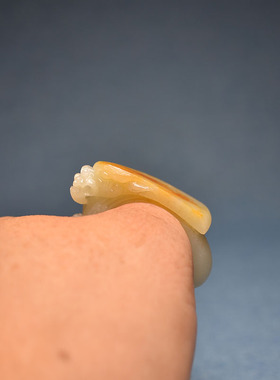 内径20红皮独籽龙行天下扳指戒指