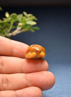 黄沁独籽料甲鱼老鳖腰挂把件雅玩