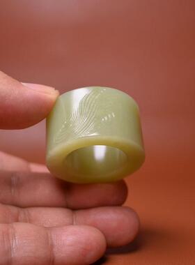 内径22黄玉敦煌飞天扳指手把件