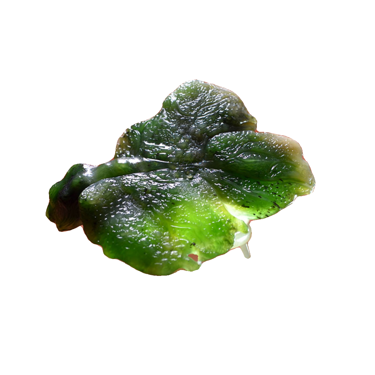 致敬708090 135克和田碧玉老坑苹果绿贝叶文房雅玩镇纸笔搁摆件 - 图3