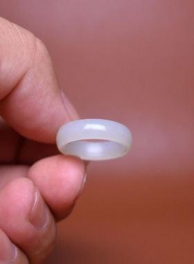 内径16白玉籽料戒指环挂坠12码