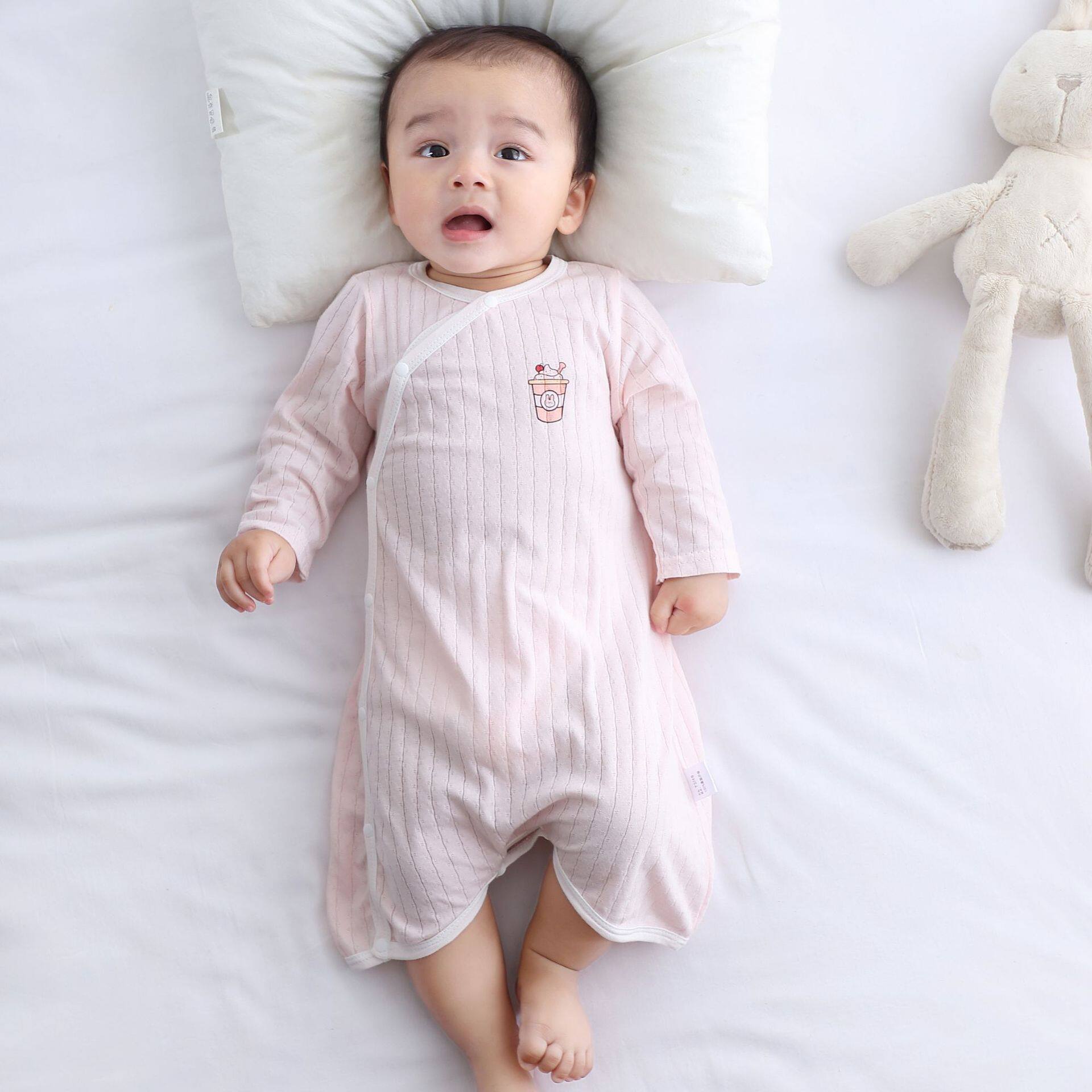 新生儿睡袍春夏季长袖薄款连体衣婴儿纯棉睡衣哈衣夏款宝宝空调服,淘宝优惠券,粉丝福利购,淘宝优惠卷