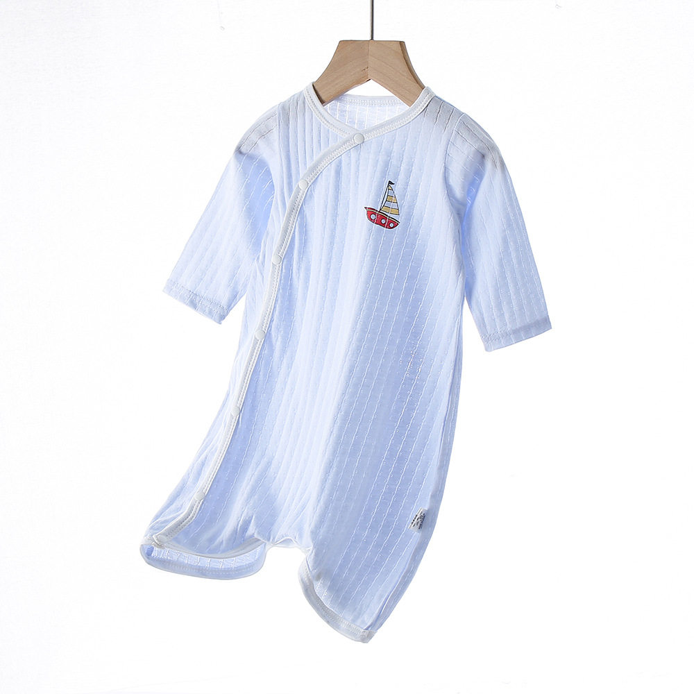 新生儿睡袍春夏季长袖薄款连体衣婴儿纯棉睡衣哈衣夏款宝宝空调服,淘宝优惠券,粉丝福利购,淘宝优惠卷