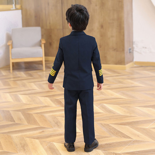 儿童西装男童机长制服飞行员2025礼服学生男孩礼服走秀合唱演出服