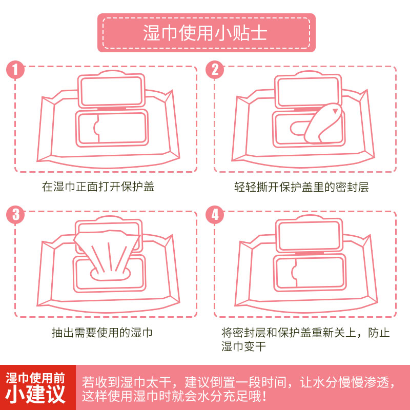 combi康贝婴儿湿巾屁屁专用新生宝宝湿纸巾80抽3包柔湿巾带盖大包 - 图2
