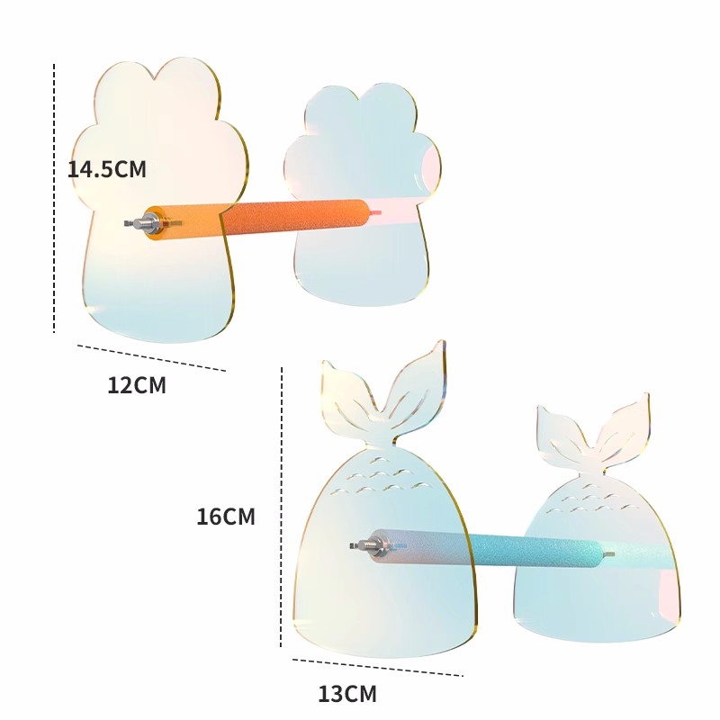 优嗖炫彩亚克力站架牡丹虎皮玄凤鹦鹉磨爪桌面落地站杆训练鸟站台