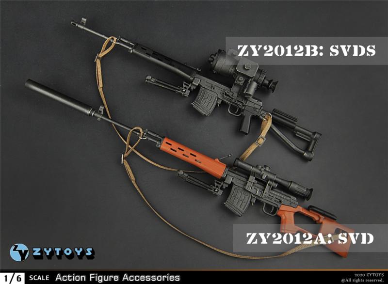 ZYTOYS1/6ZY2012A/B SVD SVDS狙击枪俄罗斯车臣毛子男女兵人模型-图0
