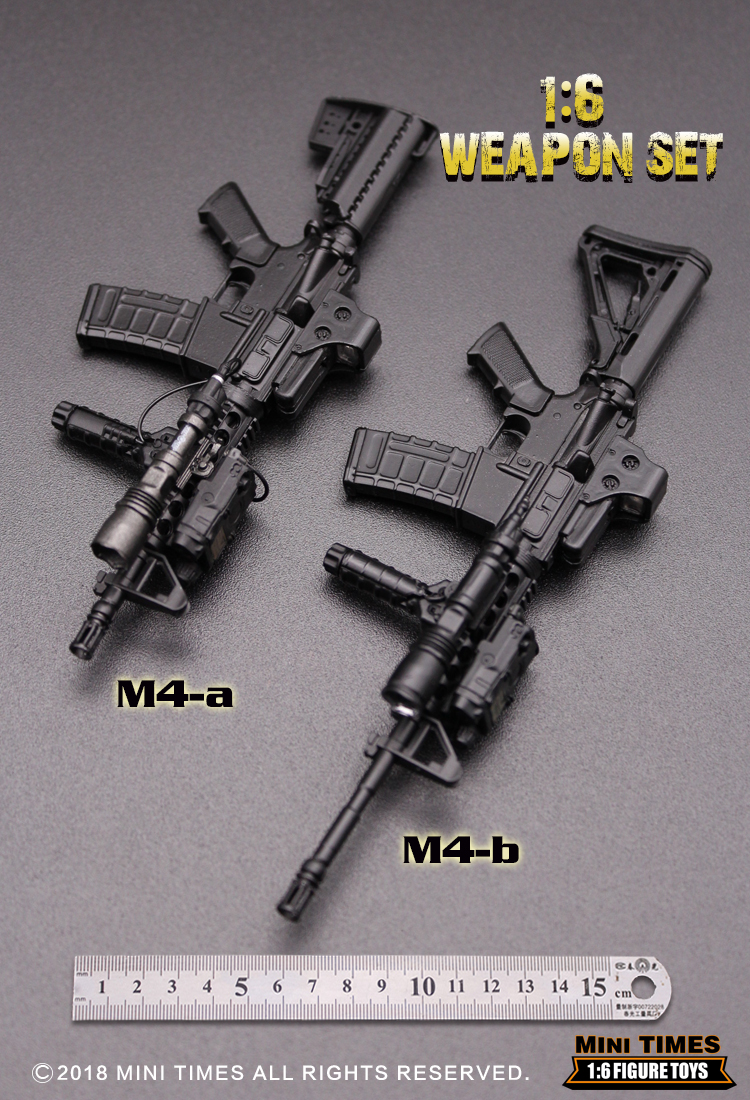 包邮MINITIMES 1/6兵人模型 玩具配件 HK416 M4 突击步枪武器模型 - 图1