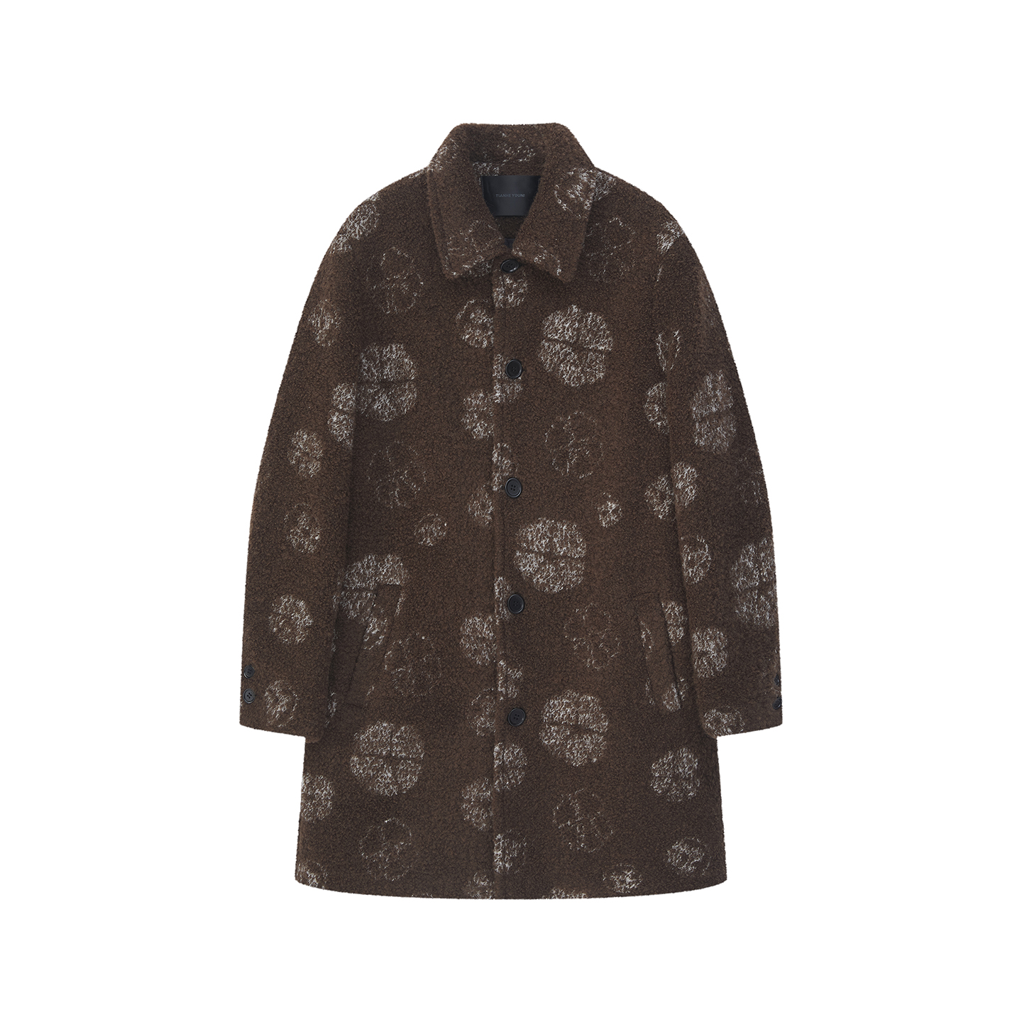 中长款仿羊毛呢子大衣男士冬季宽松翻领中式中长款复古呢大衣外套 - 图3