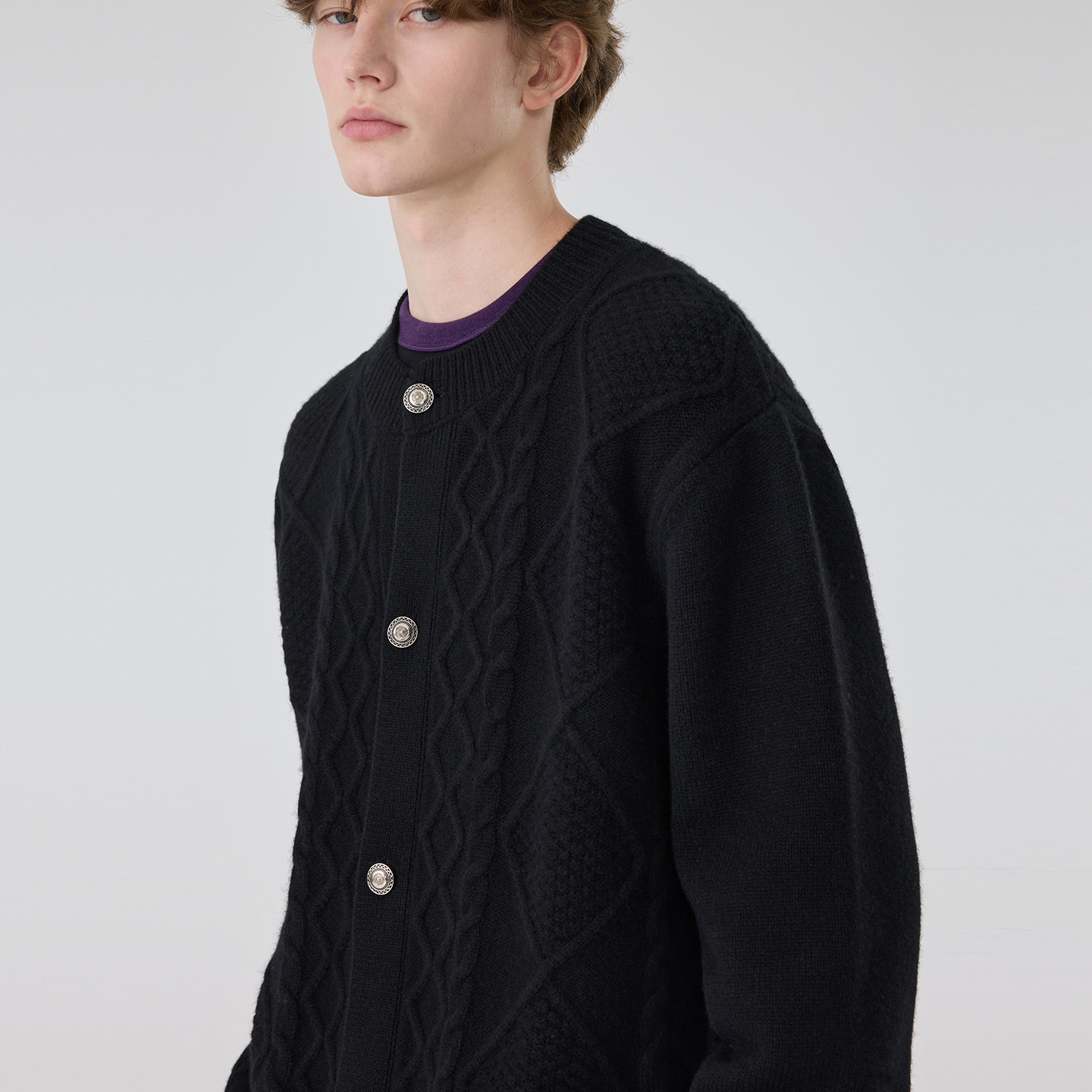 秋季新款男士休闲全羊毛开衫原创设计师款复古宽松毛衣男外套潮流,淘宝优惠券,粉丝福利购,淘宝优惠卷