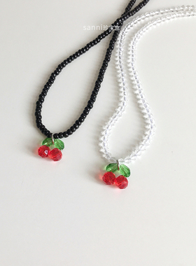 甜酷少女黑色樱桃项链