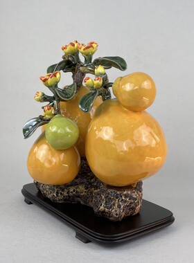 柚子应有尽有仿真植物陶瓷摆件工艺品石湾公仔