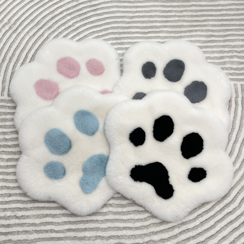 可爱猫爪椅子垫小脚印沙发坐垫仿兔毛电脑休闲椅凳子垫梳妆台地毯,淘宝优惠券,粉丝福利购,淘宝优惠卷