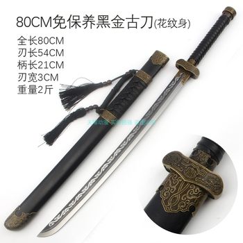 Tomb Robbers Notes peripheral ສີດໍາຄໍາ sword ວັດຖຸບູຮານອ້າຍ Zhang Qiling ອາວຸດ cos anime model props sword unedged